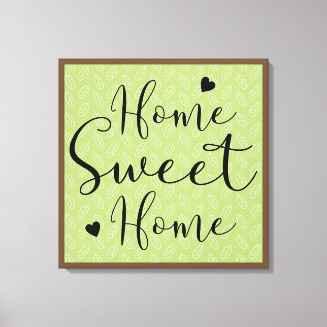 Home Sweet Home Scandia Leaves Canvas Print (Front)