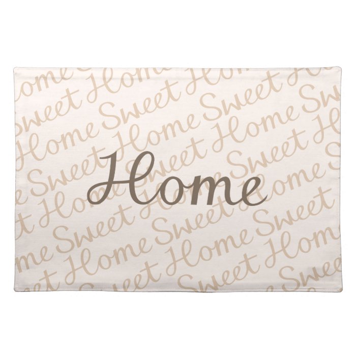 Home Sweet Home Script Design in Browns Place Mat