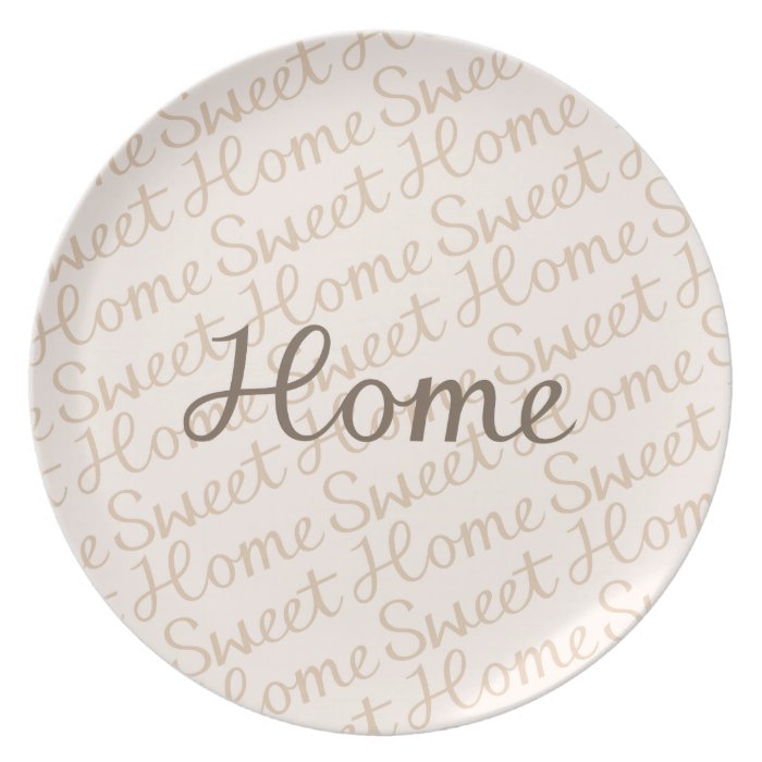 Home Sweet Home Script Design in Browns Party Plates