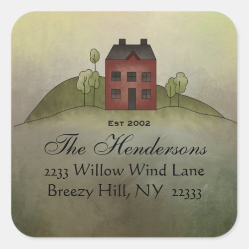 Home Sweet Home Square Address Sticker