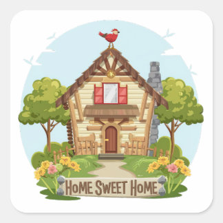 Home Sweet Home Square Sticker