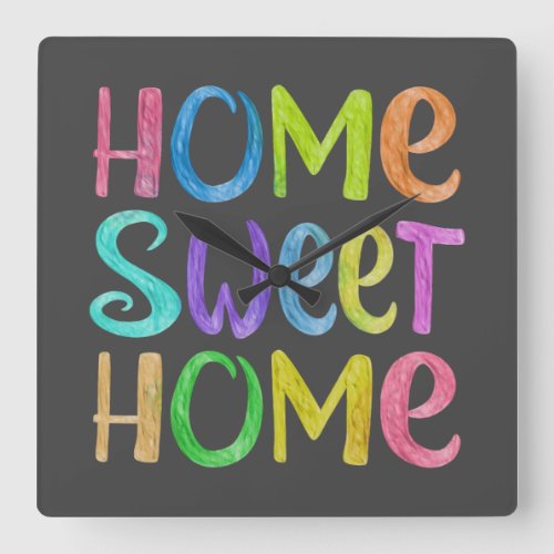 Home Sweet Home Square Wall Clock