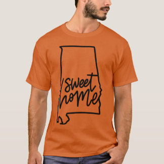 Home Sweet Home State of Alabama Hand Lettered Typ T-Shirt