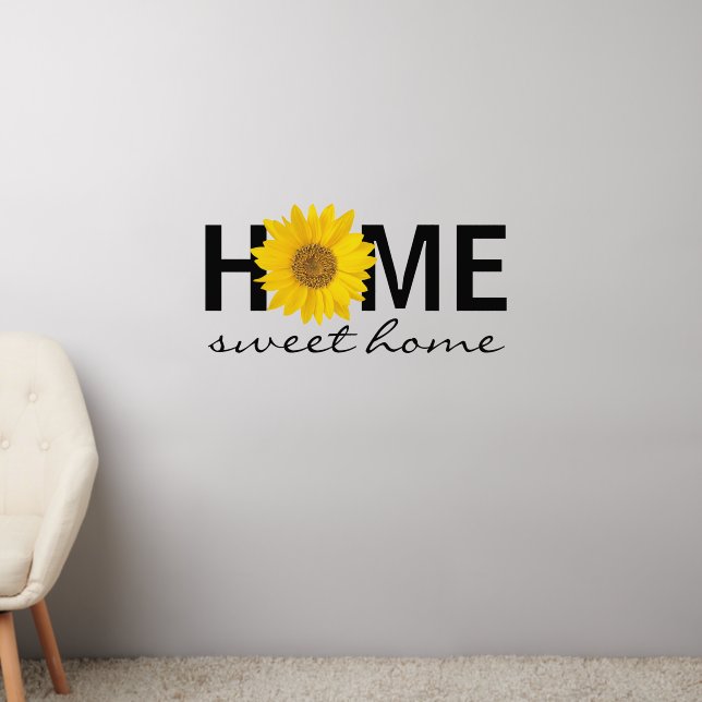 Home Sweet Home Sunflower Wall Decal (Living Room 2)