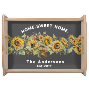 Home Sweet Home Sunflowers Beach House Serving Tray