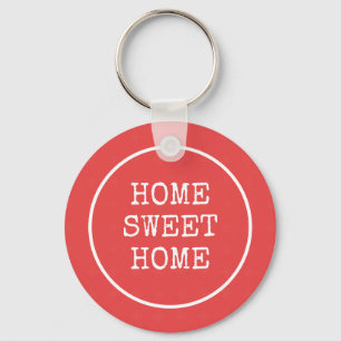 Home sweet home text minimal keychain