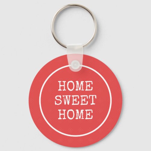 Home sweet home text minimal  keychain