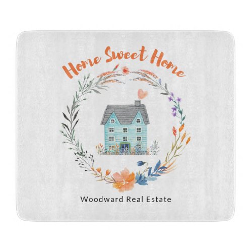 Home Sweet Home Thank You Buyers Homeowner Chic Cutting Board