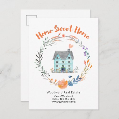 Home Sweet Home Thank You Buyers Homeowner Chic Postcard