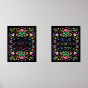 Home Sweet Home Thankful Grateful Blessed Folkart Wall Art Sets