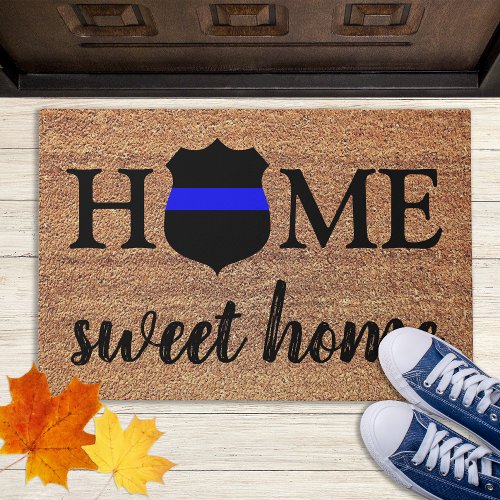 Home Sweet Home Thin Blue Line Police Doormat