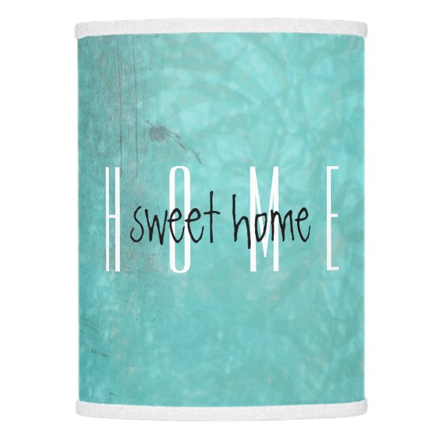 Home Sweet Home Turquoise Antiqued Rustic Home Lamp Shade (Front)