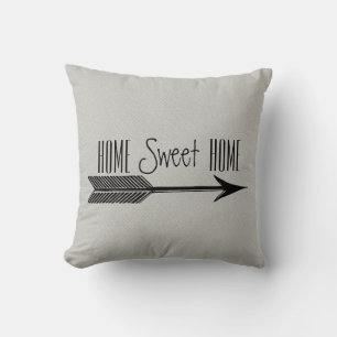 Home Sweet Home Typography With Arrow Throw Pillow