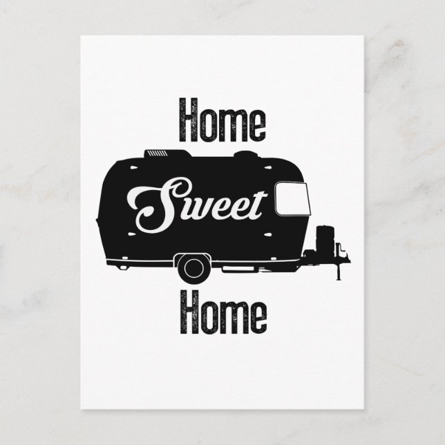 Home Sweet Home - Vintage Camper Vintage Trailer Postcard (Front)
