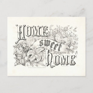 Home Sweet Home Vintage Currier & Ives Lithograph Postcard