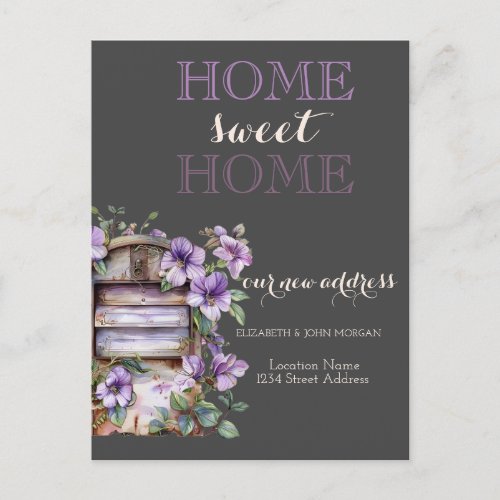 Home Sweet HomeVintage Mailbox Flowers Announcement Postcard