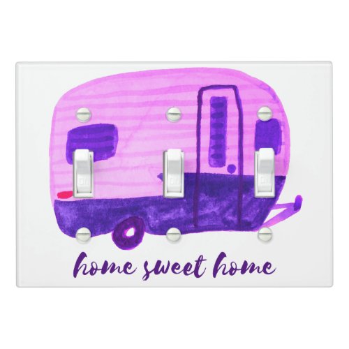 Home Sweet Home Vintage Retro Camper Trailer Light Switch Cover