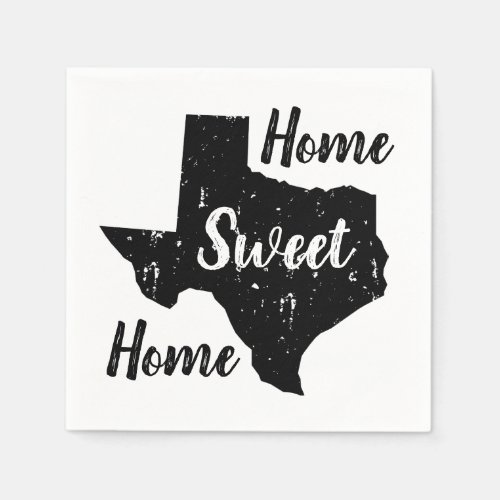 Home sweet home vintage Texas state silhouette Napkins