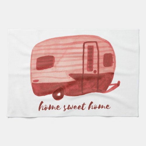 HOME SWEET HOME Vintage Trailer Camper RV Kitchen Towel