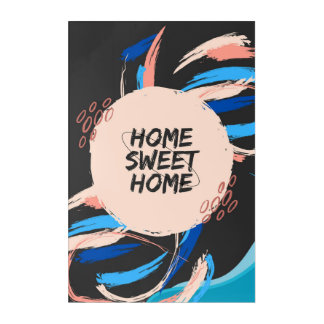 Home Sweet Home Wall Art | Modern Abstract Brush S