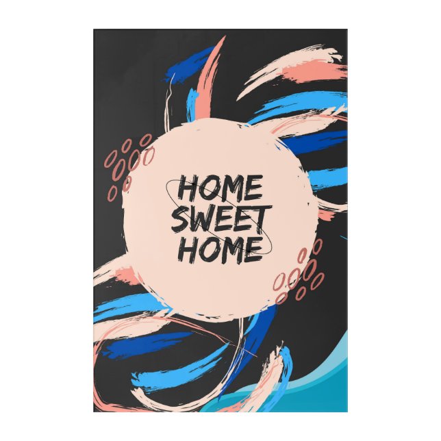 Home Sweet Home Wall Art | Modern Abstract Brush S (Front)