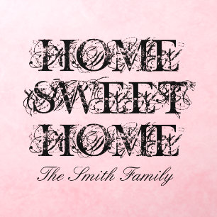 Home Sweet Home wall decal with custom family name