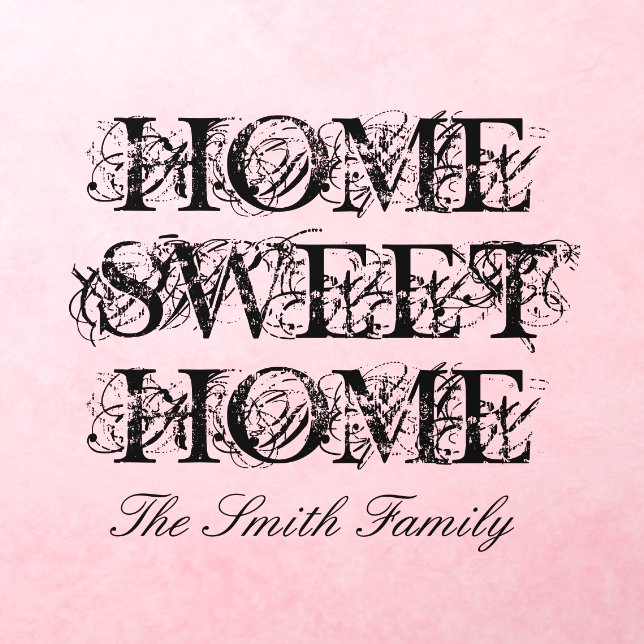 Home Sweet Home wall decal with custom family name (Insitu 3)