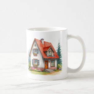 Home Sweet Home Watercolor Cottage Cute House Coffee Mug