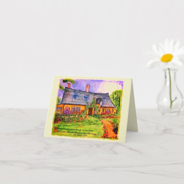 Home Sweet Home watercolor note cards (Small Plant)