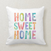 HOME SWEET HOME WATERCOLOR | PILLOW
