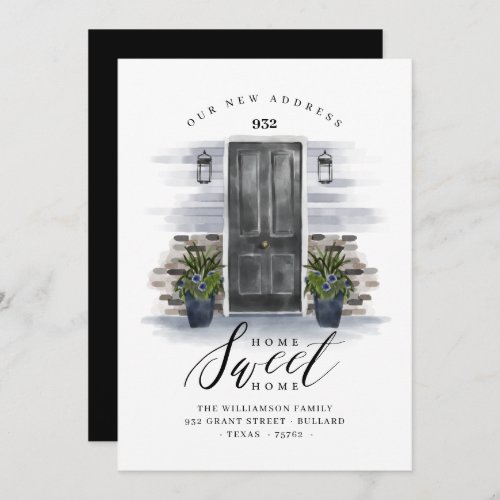 Home Sweet Home  Weve Moved Grey Watercolor Door Announcement