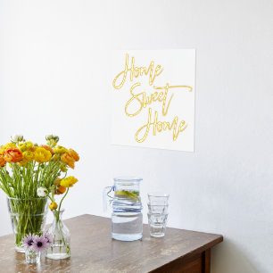 Home Sweet Home White Luxury Real Foil Prints