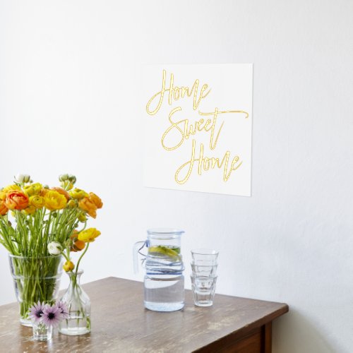 Home Sweet Home White  Luxury Real Foil Prints