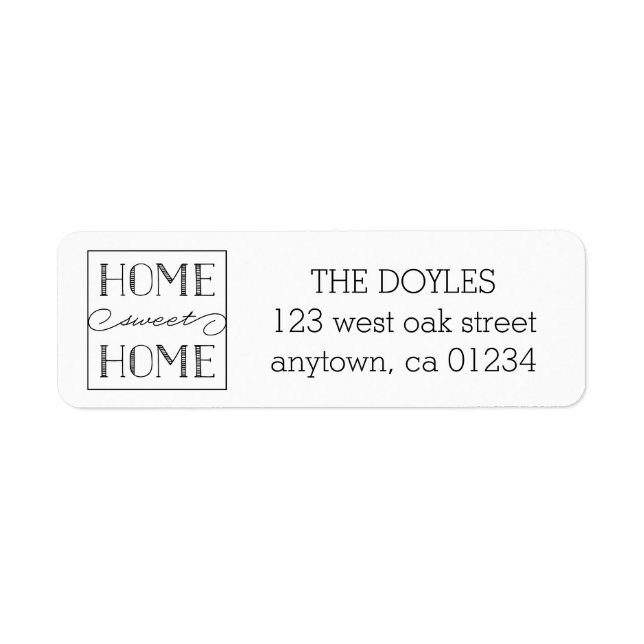 Home Sweet Home White | Return Address Labels (Front)