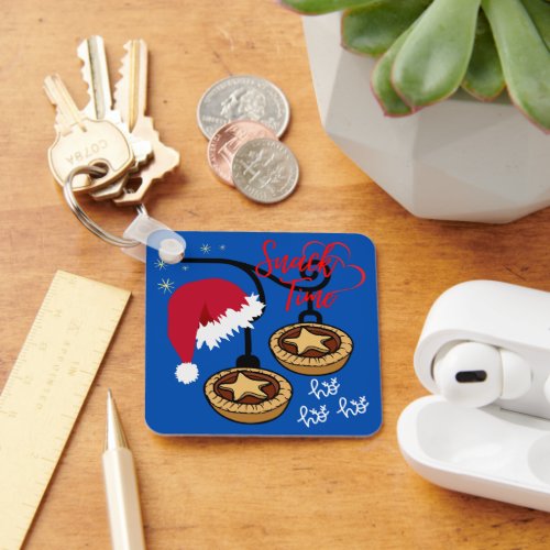 Home Sweet Home with Santa and Mince Pies Keychain