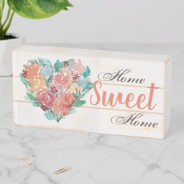 Home Sweet Home-Wood Box Sign (In Situ Horizontal)