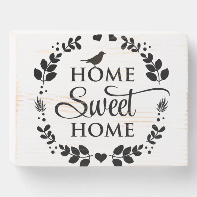 Home Sweet Home Wood Box Sign (Front Horizontal)
