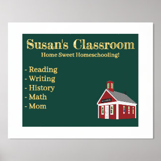 Home Sweet Homeschooling Schoolhouse Chalkboard Foil Prints