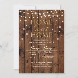 Home Sweet Housewarming Snowflake Christmas Invite