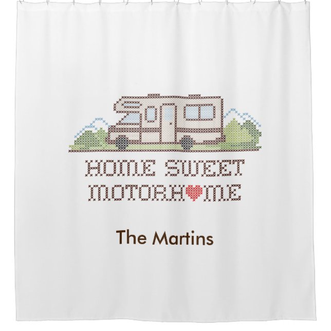 Home Sweet Motor Home Shower Curtain (Front)