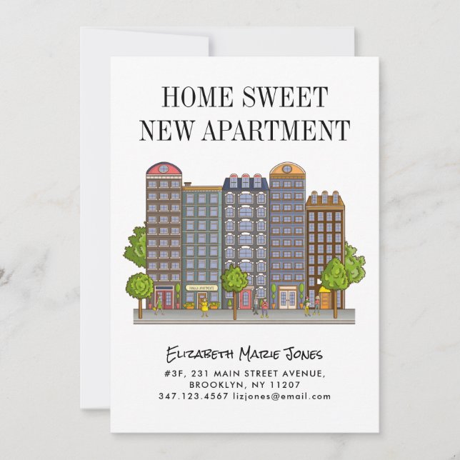 Home Sweet New Apartment Moved to the City Moving Announcement (Front)