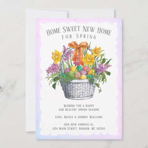 Home Sweet New Home Floral Easter Basket Moving Announcement