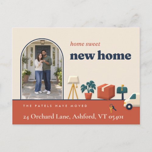 Home Sweet New Home Photo Moving Announcement Postcard