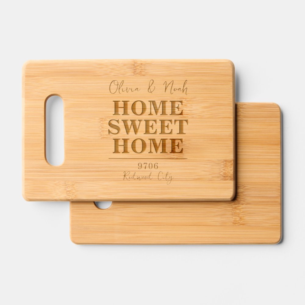 Disover Home Sweet Script Address Cutting Board