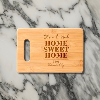 Home Sweet Script Address Cutting Board by CrispinStore at Zazzle
