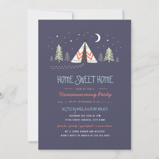 Home Sweet Tipi Housewarming Invite Zazzle