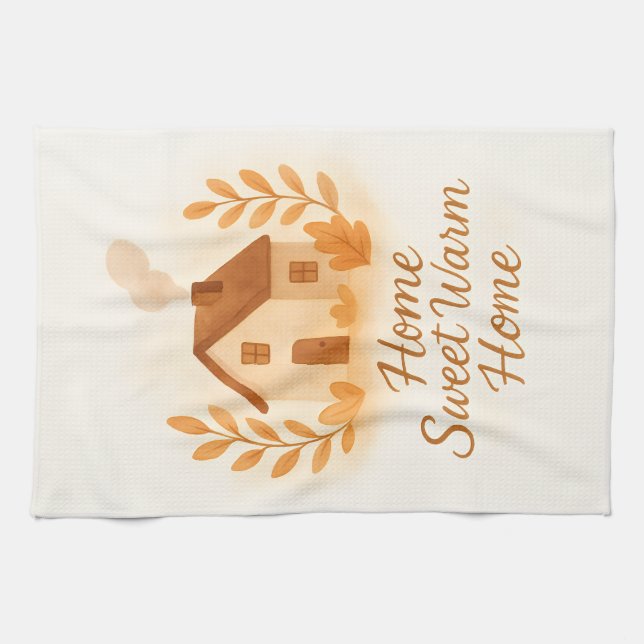 Home sweet warm home  kitchen towel (Horizontal)