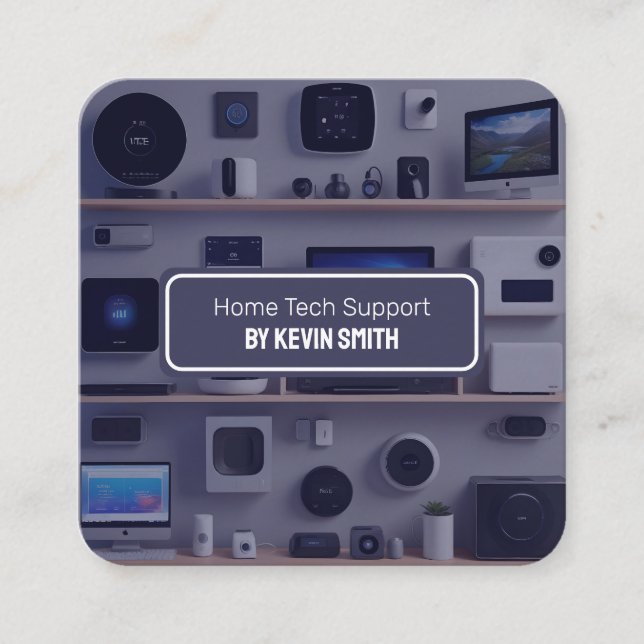 Home Tech Support Square Business Card (Front)