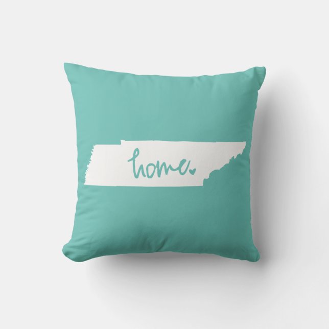 Home Tennessee Custom Color Throw Pillow (Front)