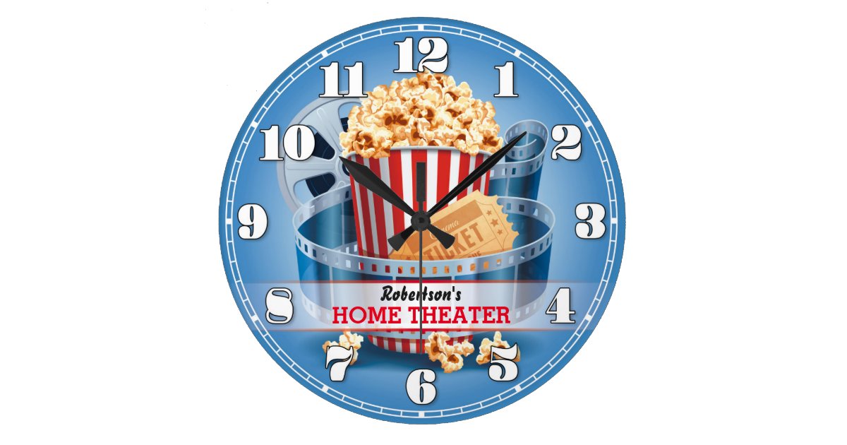 Home Theater Cinema Personalizable Wall Clock